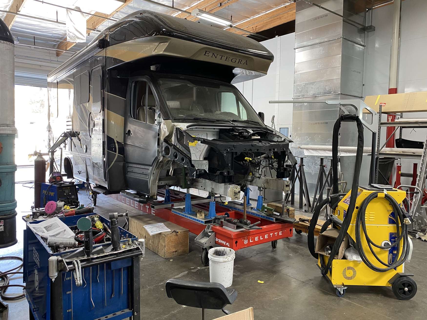 Class C motorhome collision repair at OCRV Center