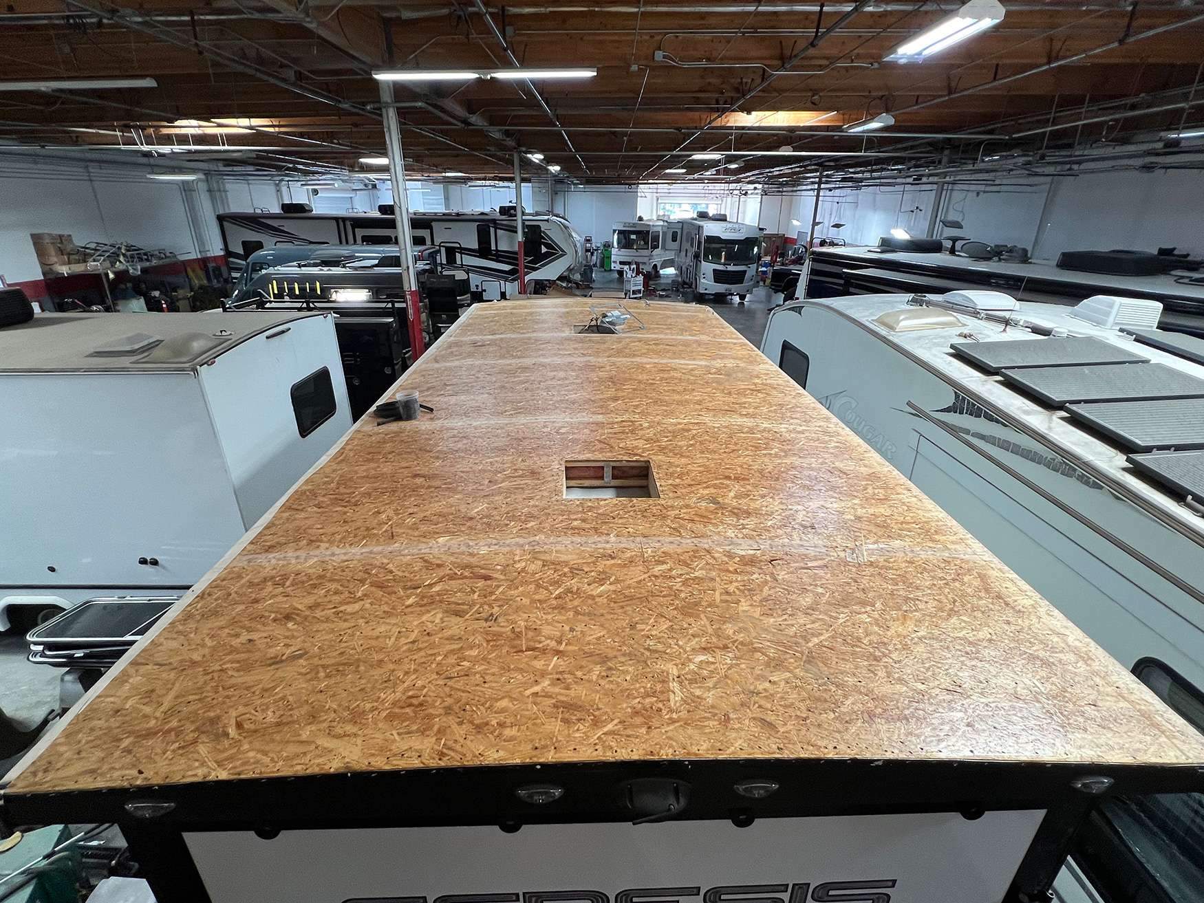 Fifth wheel camper roof replacement at OCRV Center